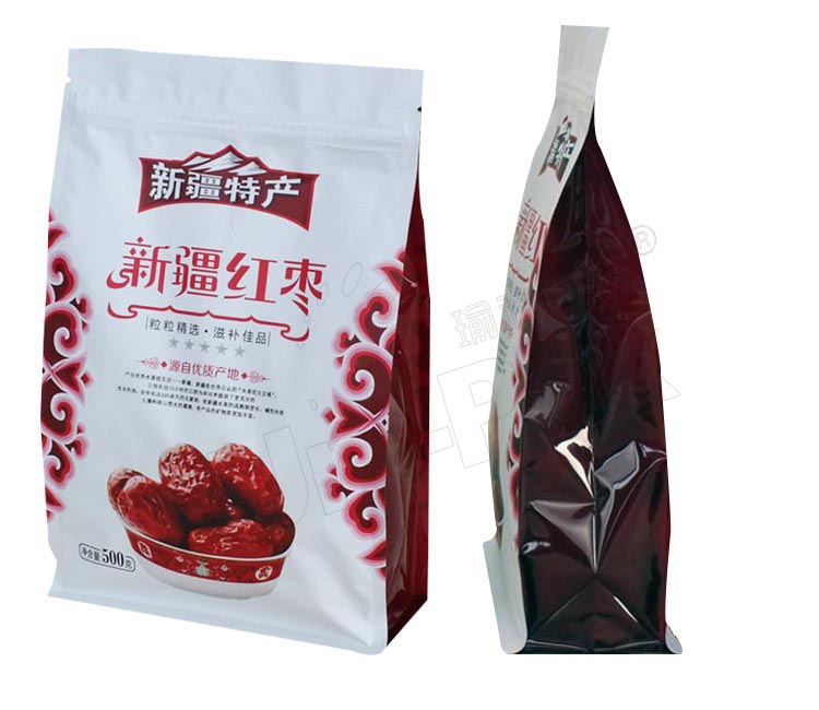坚果食品包装袋——高档八边封红枣袋